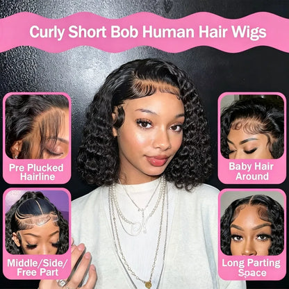 Burmese Curly Short Bob Wigs