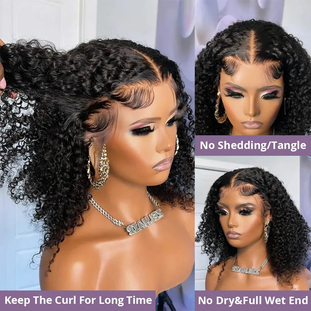 Pre Cut No Glue Water Wave Short bob