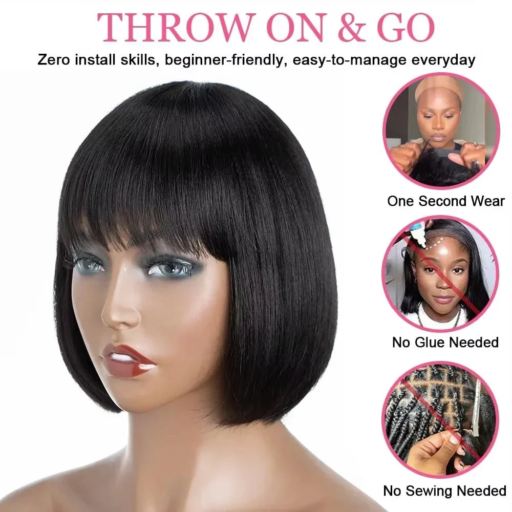 16inch 3X1 Middle Part Lace Wig Bob Wigs