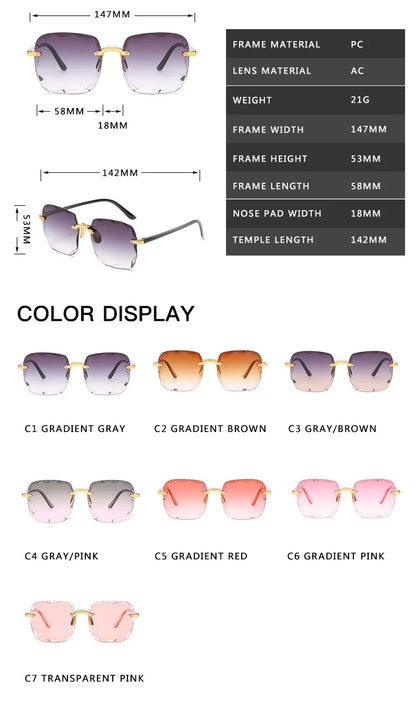 Square Rimless Sunglass