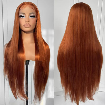 Ginger Orange Color Long Straight Hair
