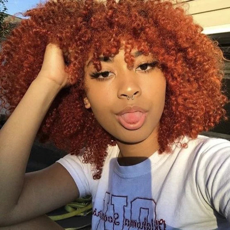 Orange Ginger Short Kinky Curly Wig