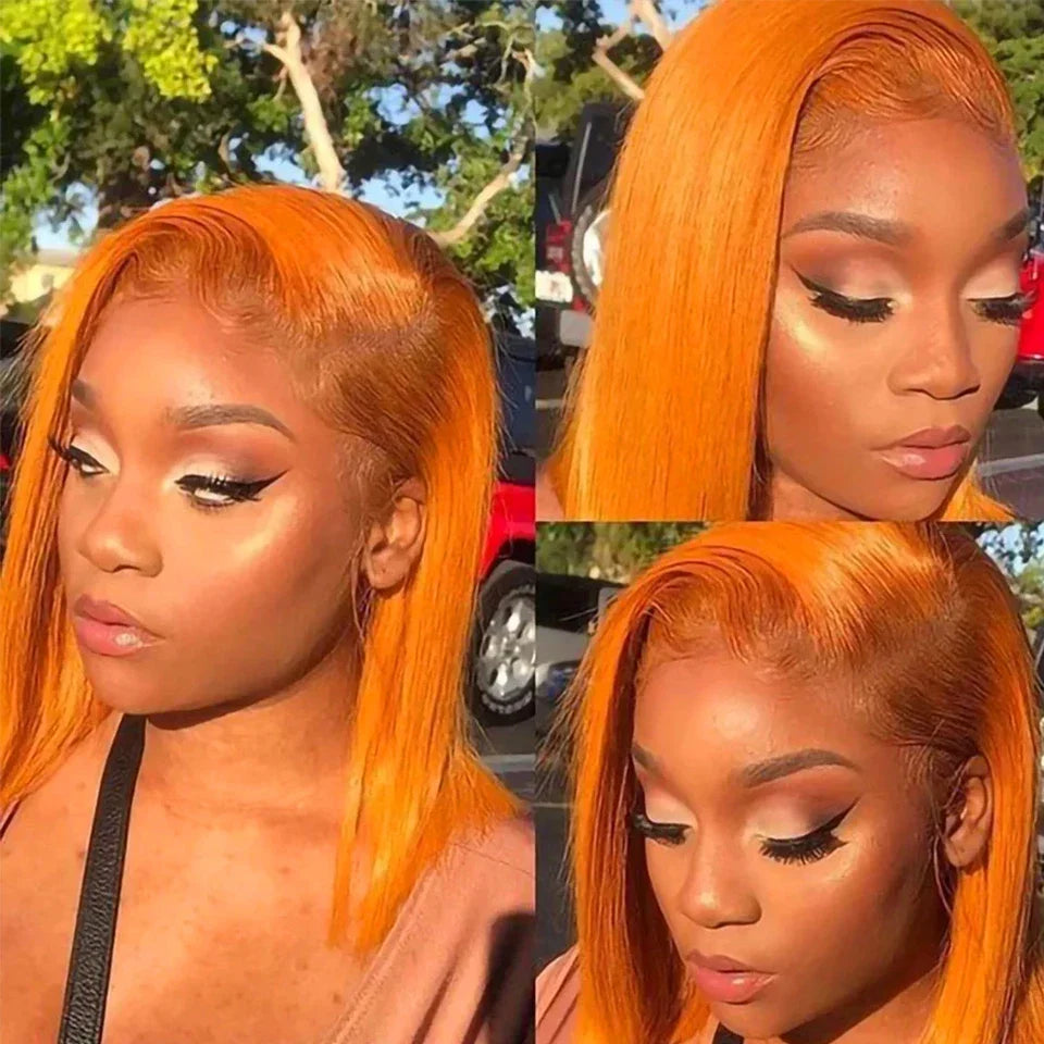 Ginger Bob Wig Human Hair