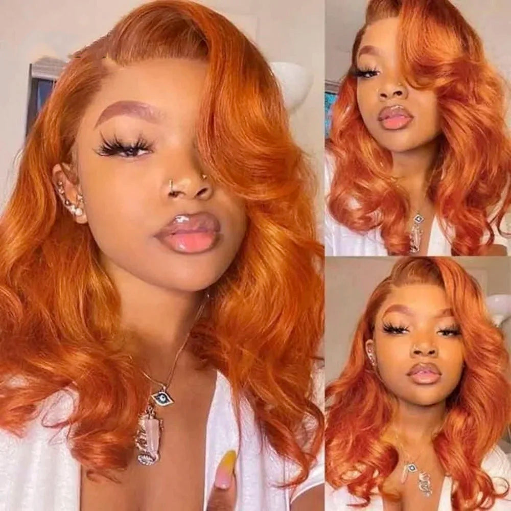 Orange Ginger Body Wave Bob Wig