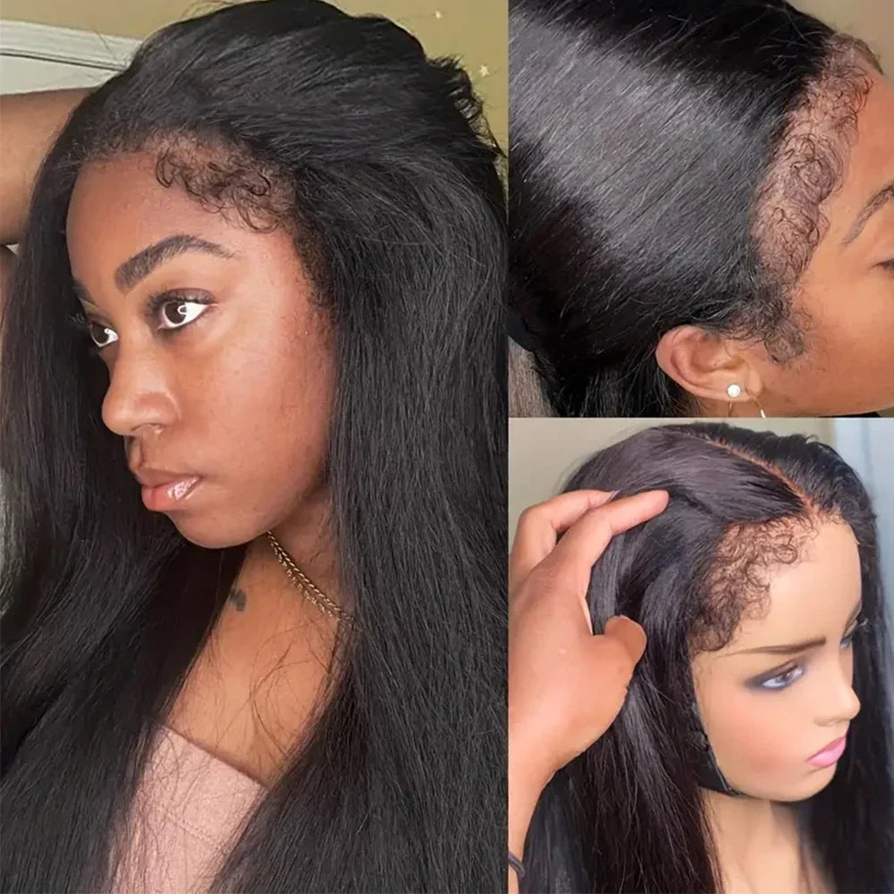 Kinky Straight Wig 4C Edges