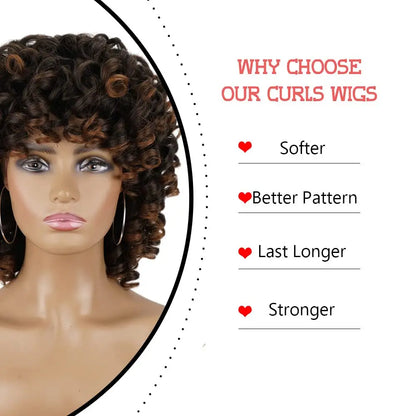 Ombre Brown Curly Wigs