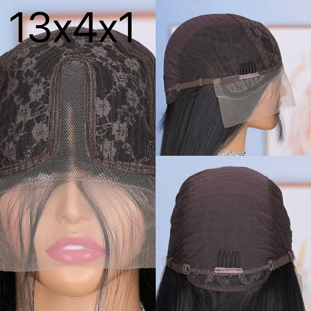 Kinky Curly Short Bob Blunt Cut 13X4X1 Full HD Lace Frontal Synthetic Wig For Women Prepluck With Bleached Knots Glueless Wigs