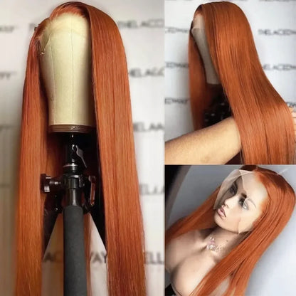 Ginger Orange Color Long Straight Hair