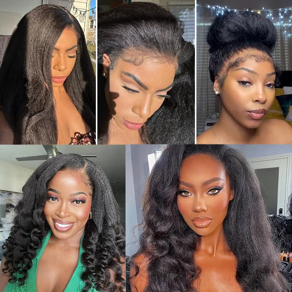 Kinky Straight Wig 4C Edges