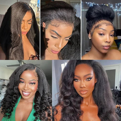 Kinky Straight Wig 4C Edges