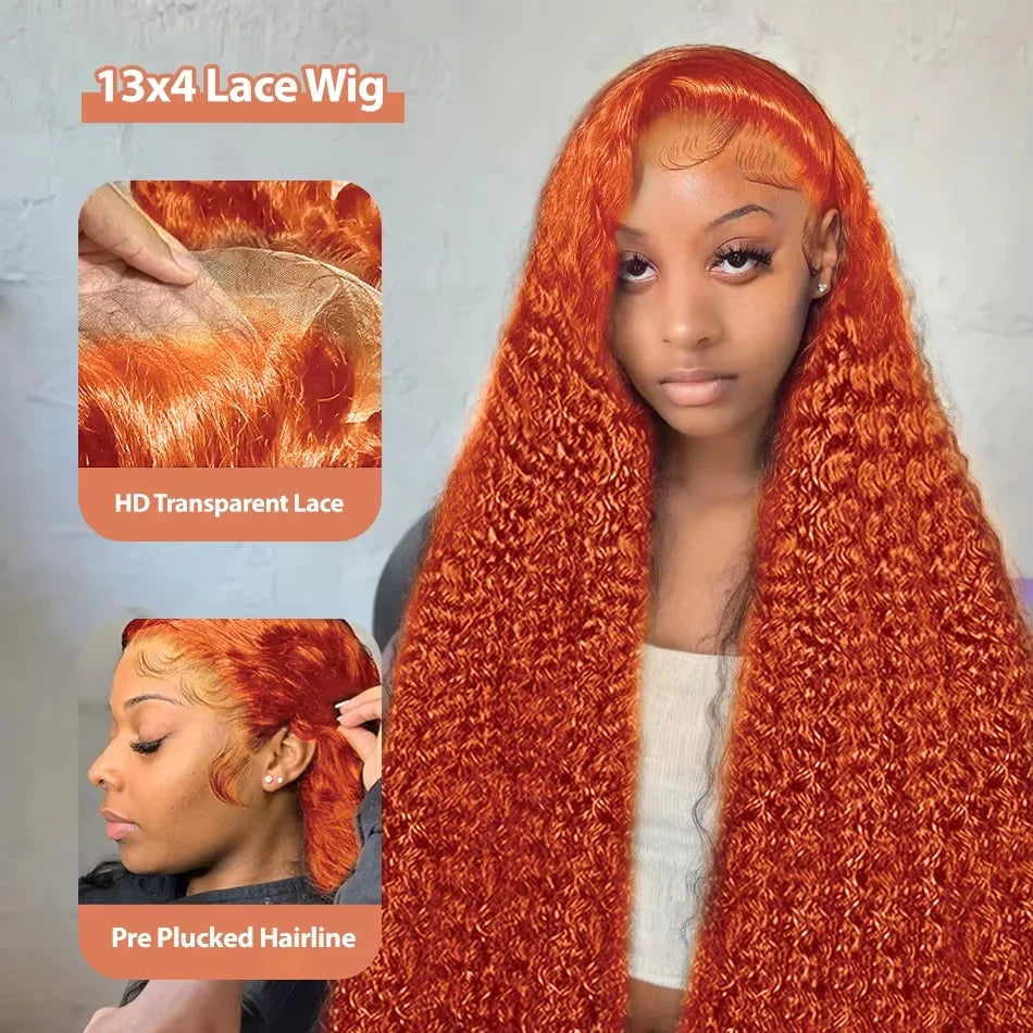 Orange Ginger Deep Wave Human Hair