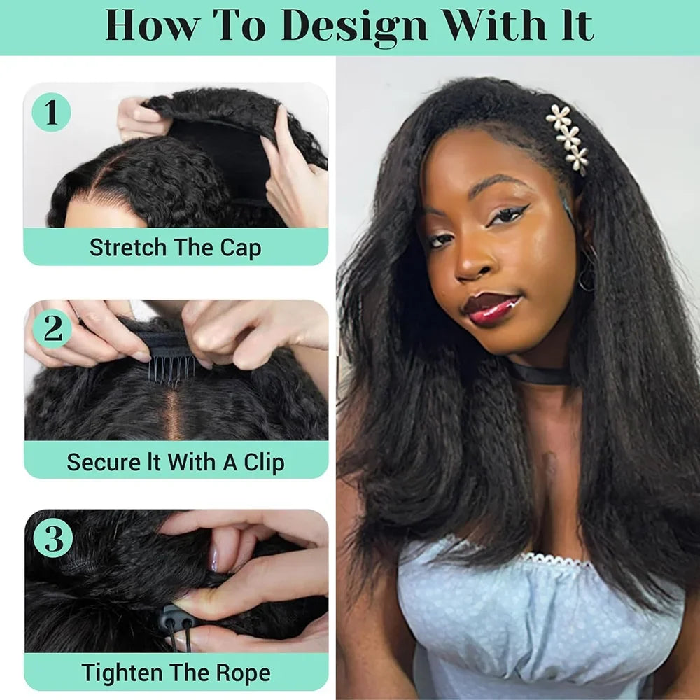 Kinky Straight Half Wig