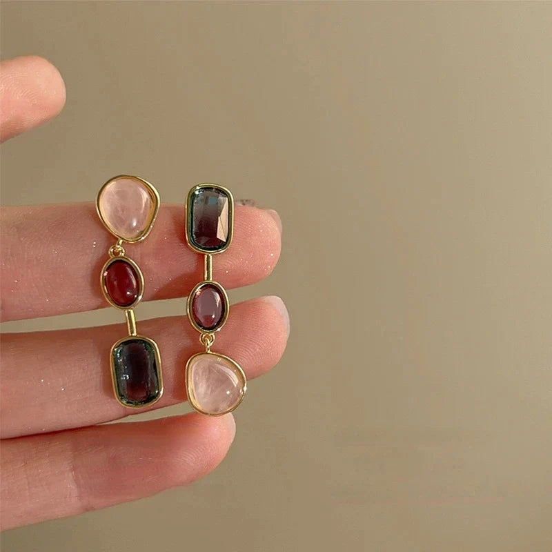 Asymmetric Colorful Resin Earrings
