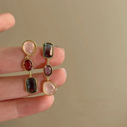 Asymmetric Colorful Resin Earrings