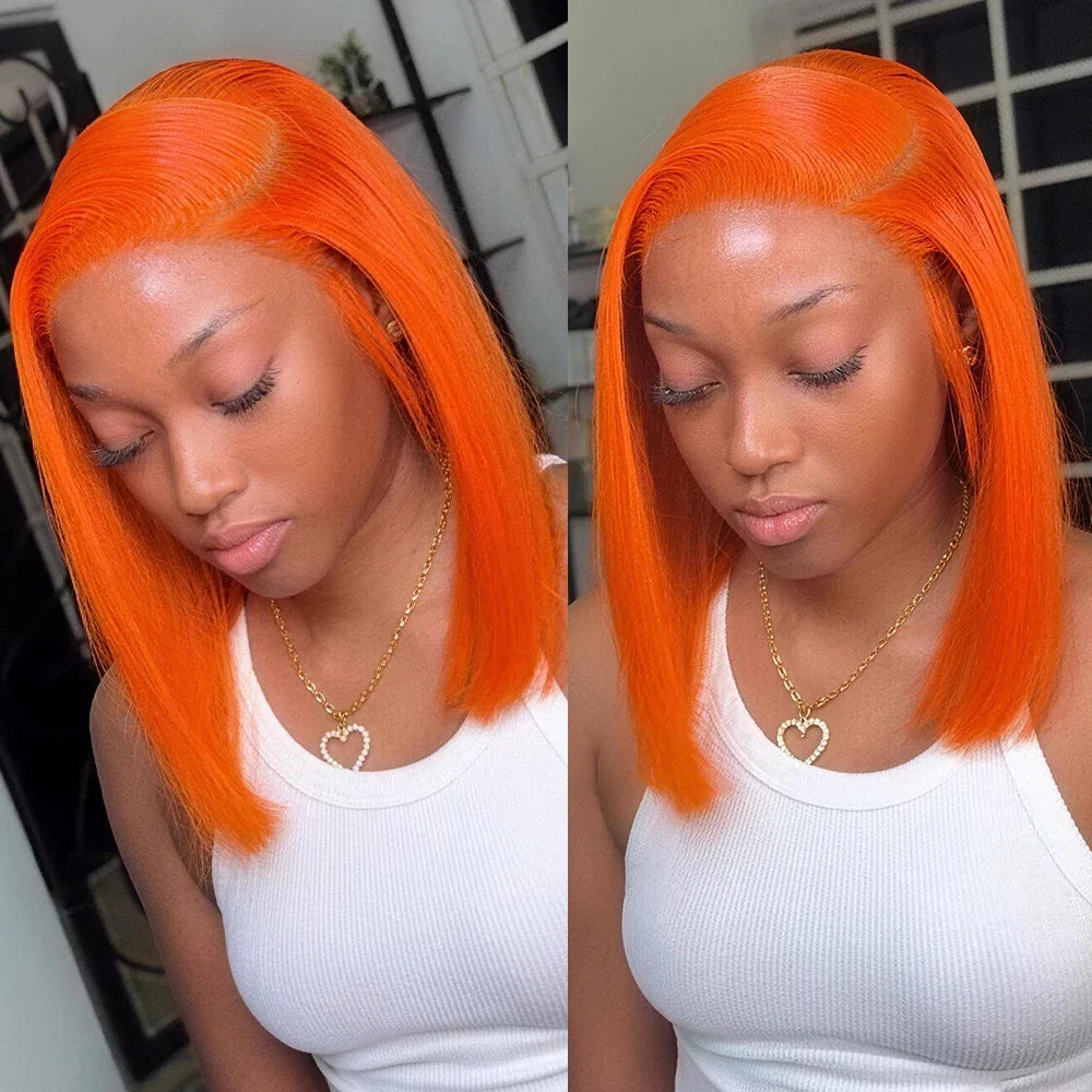 Ginger Bob Wig Human Hair