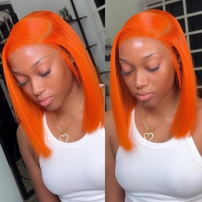 Ginger Bob Wig Human Hair
