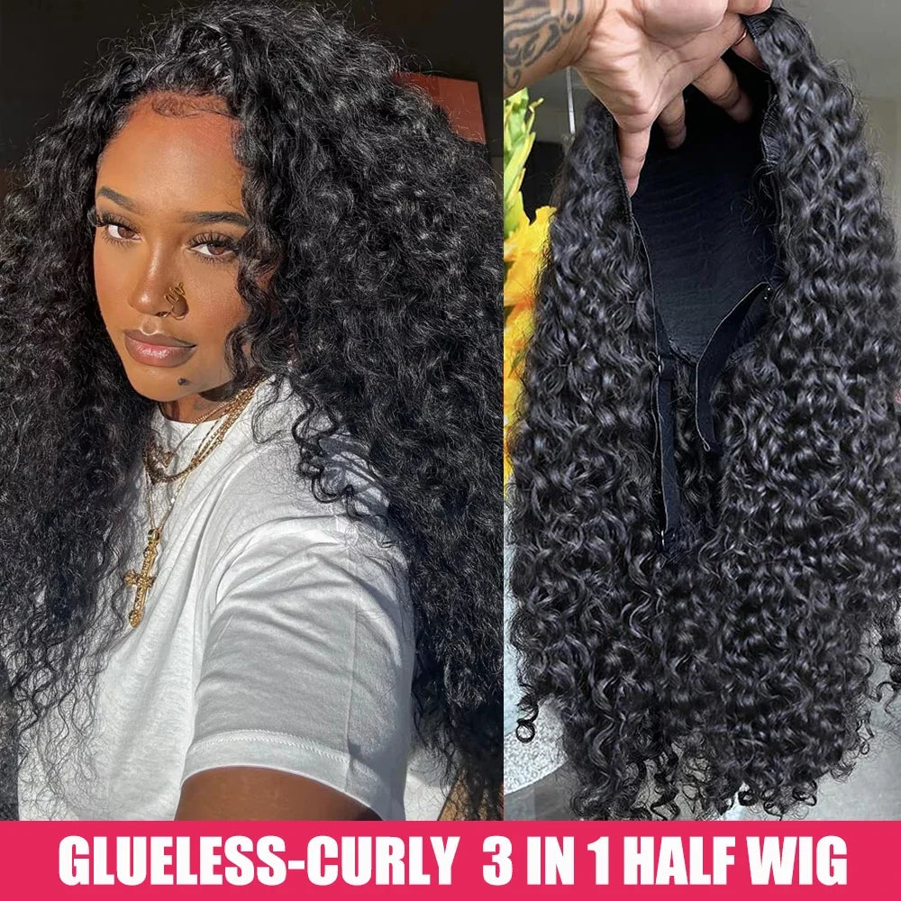 Kinky Curly Flip Over Human Hair
