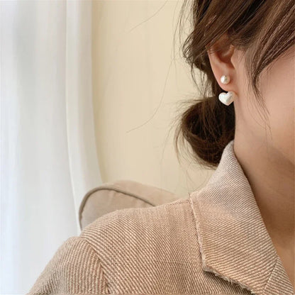 Heart Pearl Earrings