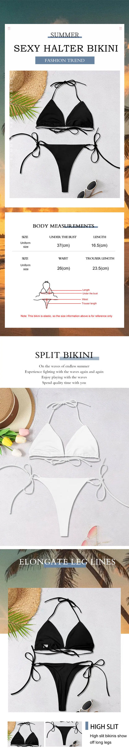 Backless Adjustable Lace-up Swimsuit