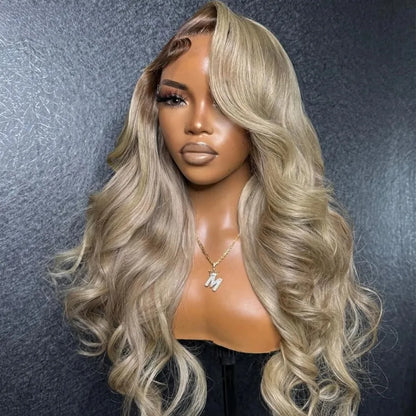 Ombre Ash Blonde With Dark Roots