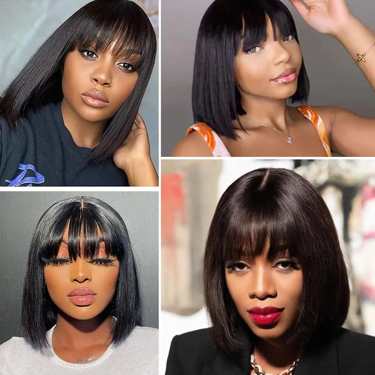 2x1 Straight Bob Lace Closure Wigs