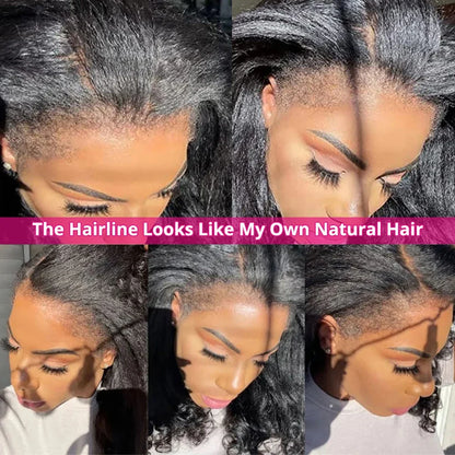 Kinky Straight Wig 4C Edges