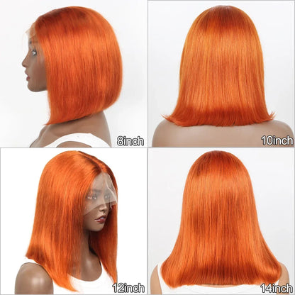 Ginger Bob Wig Human Hair