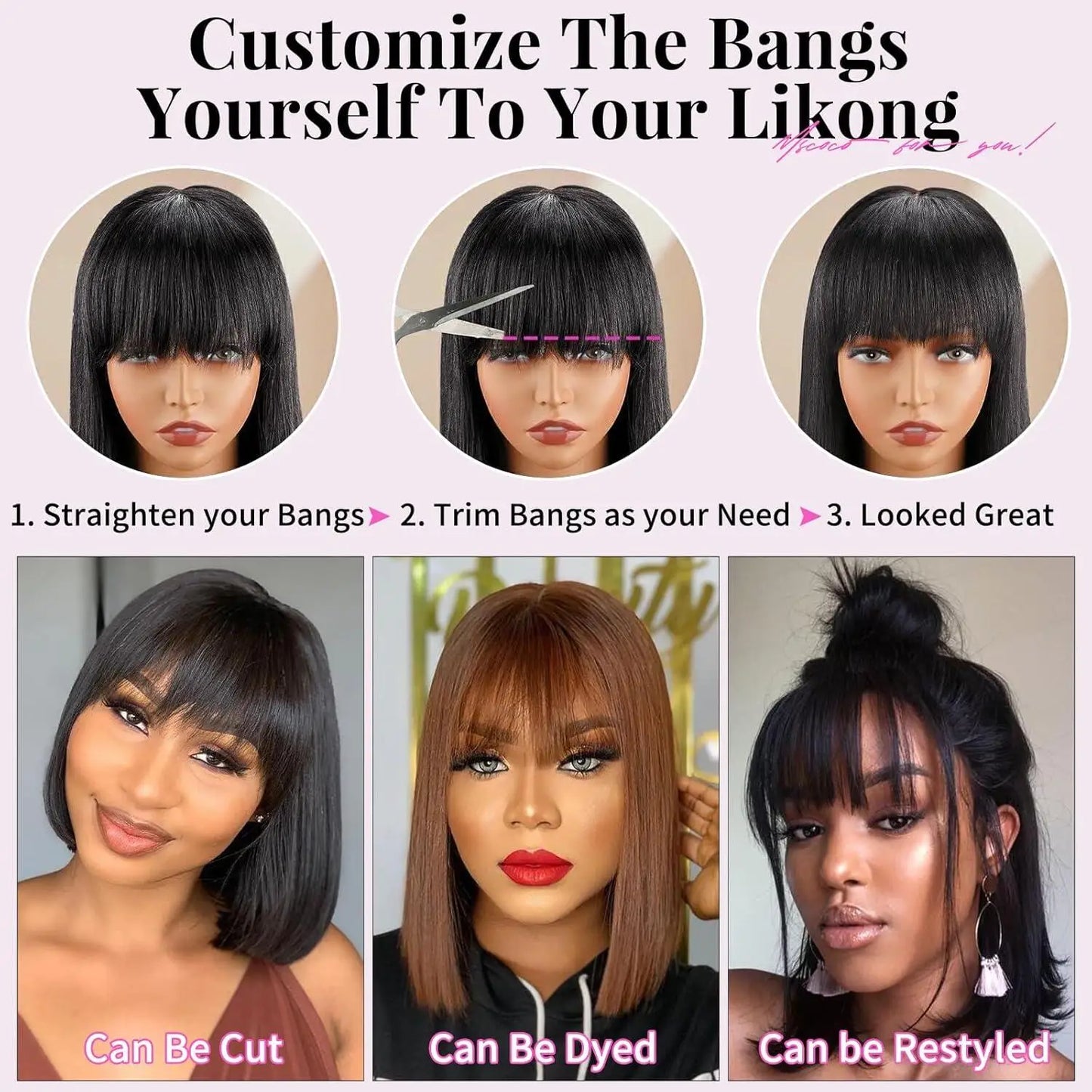 2x1 Straight Bob Lace Closure Wigs