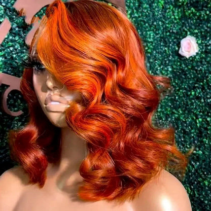 Orange Ginger Body Wave Bob Wig