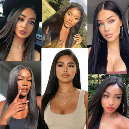 Long Straight Black Lace Front Gluless Wig