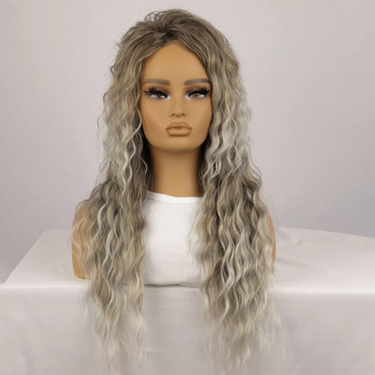 Ombre Ash Blonde Long Water Wave