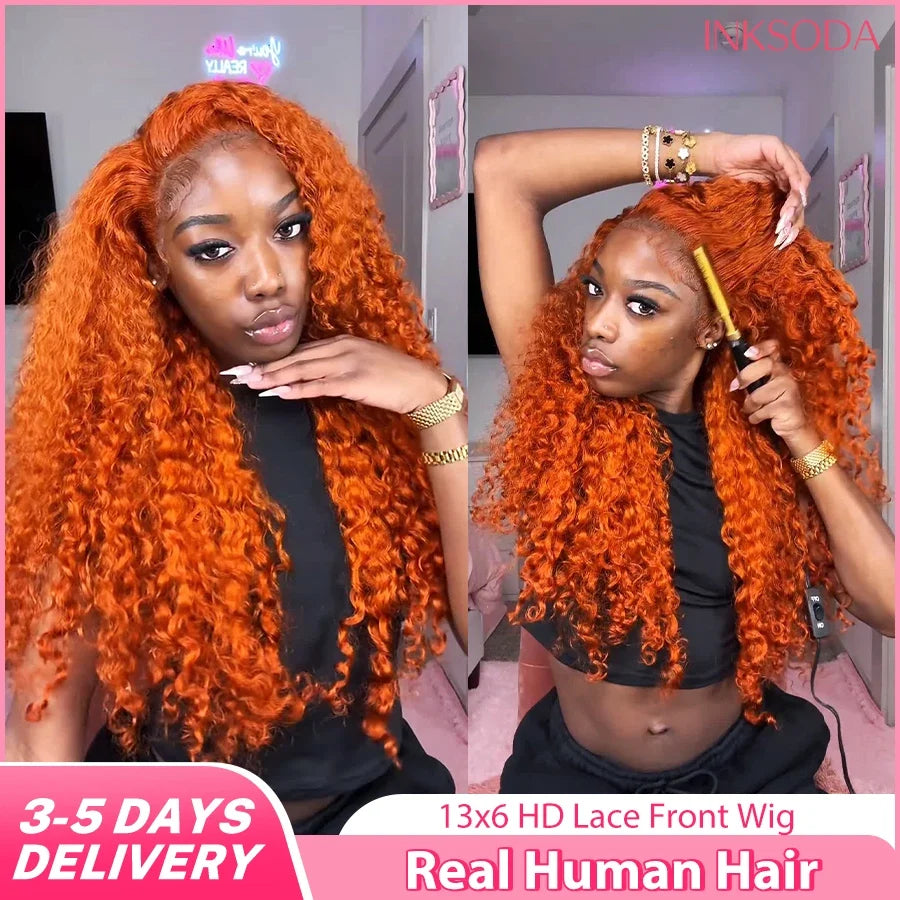 36 Inch Ginger Orange Wig