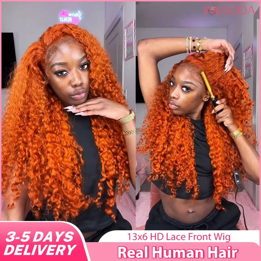 36 Inch Ginger Orange Wig