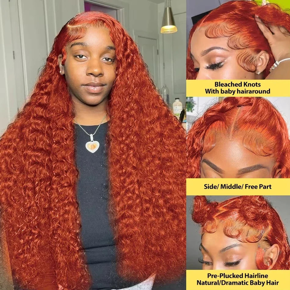 Orange Ginger Deep Wave Human Hair