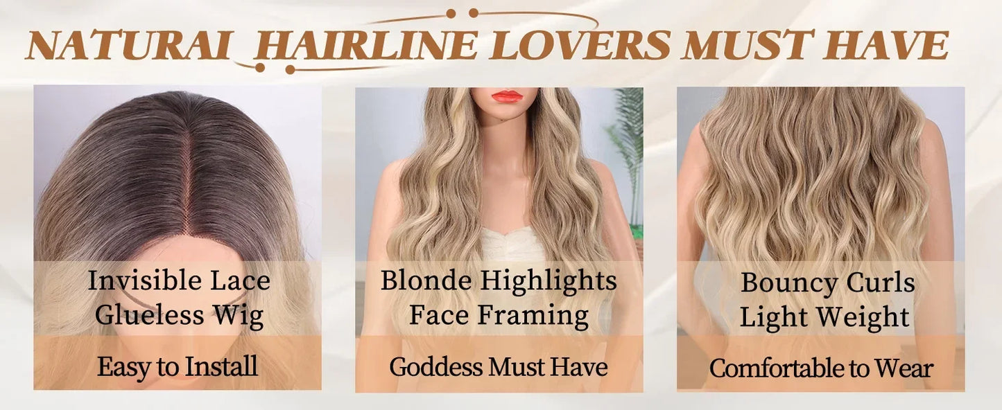 Ombre Blonde Curly Wig