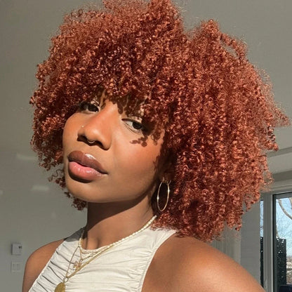 Orange Ginger Short Kinky Curly Wig
