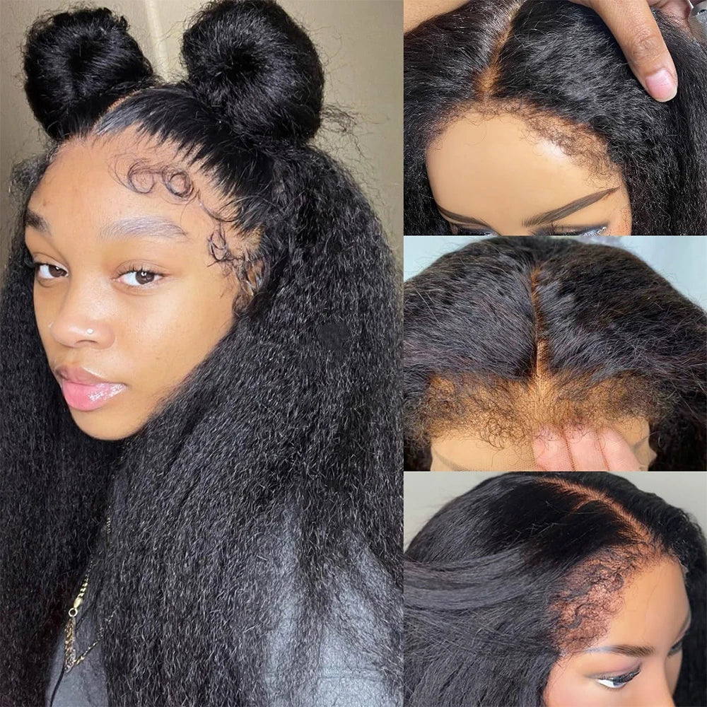 Kinky Straight Wig 4C Edges