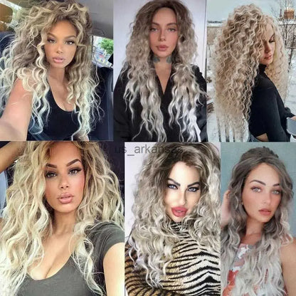 Ombre Ash Blonde Long Water Wave