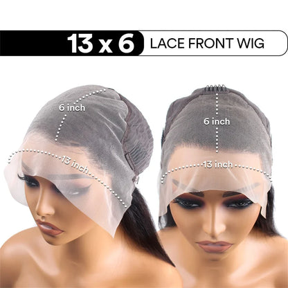 13x6 Ginger Orange Deep Wave Lace Front Wig