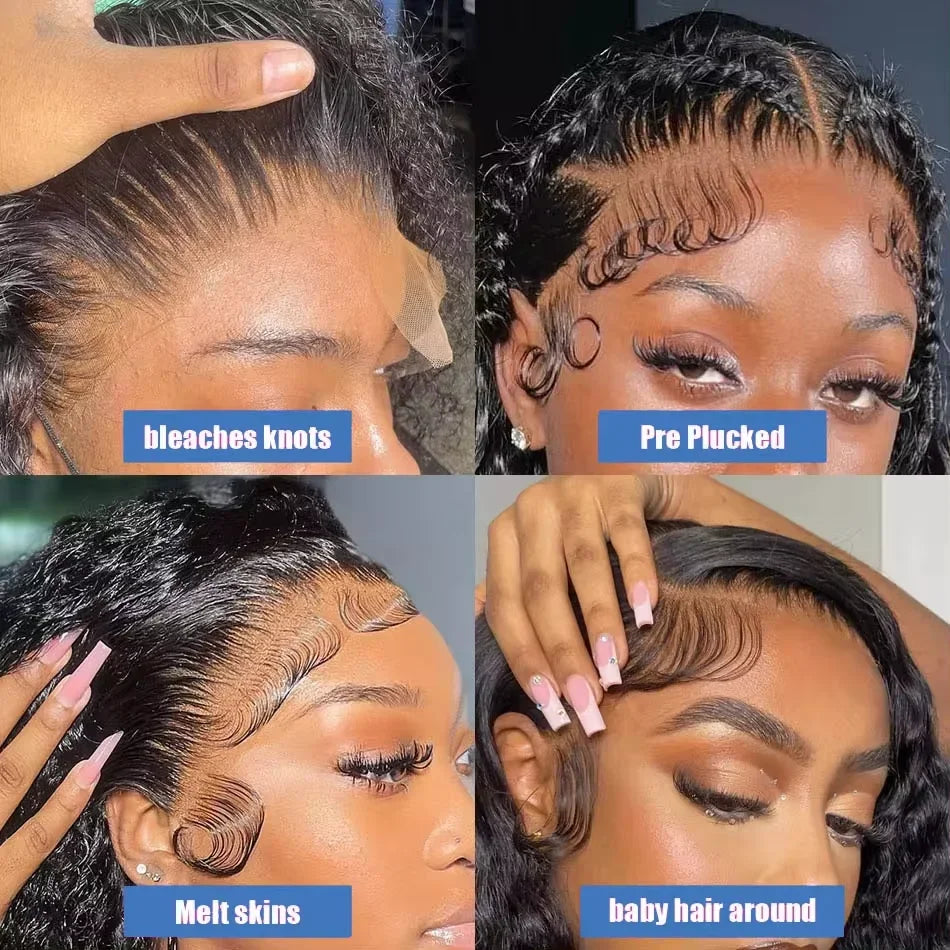 250% Short Bob Wigs Curly Human Hair