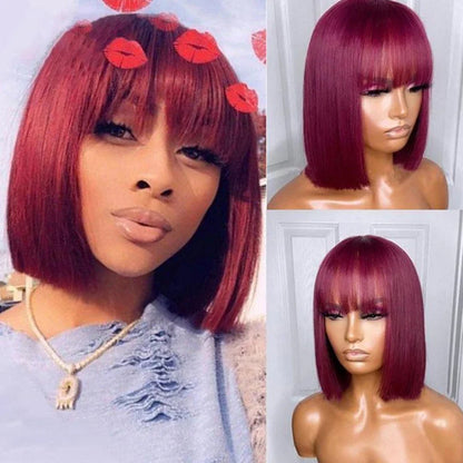 Brazilian 99J Red Short Bob Human Hair