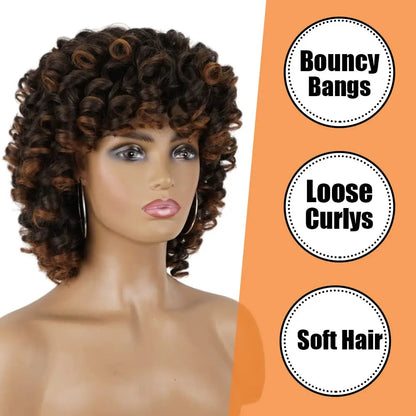 Ombre Brown Curly Wigs