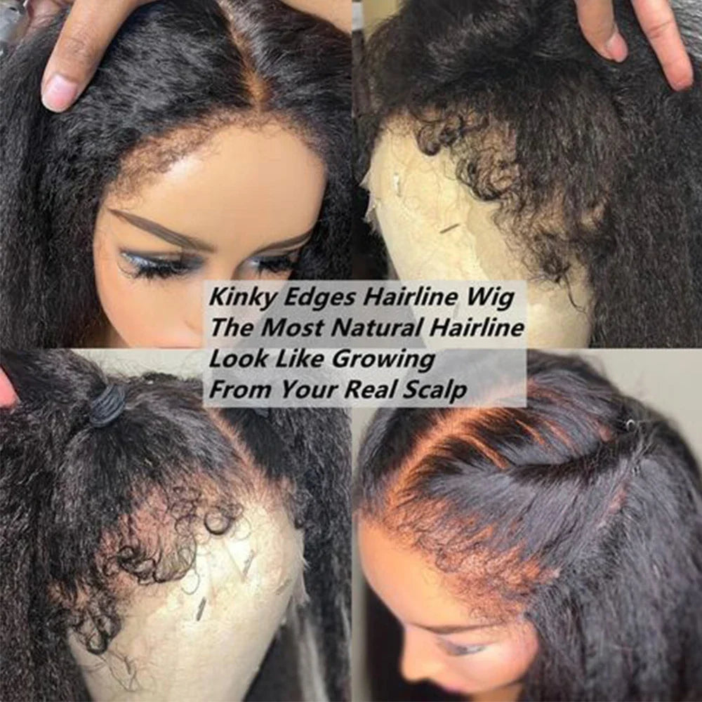 Kinky Straight Wig 4C Edges