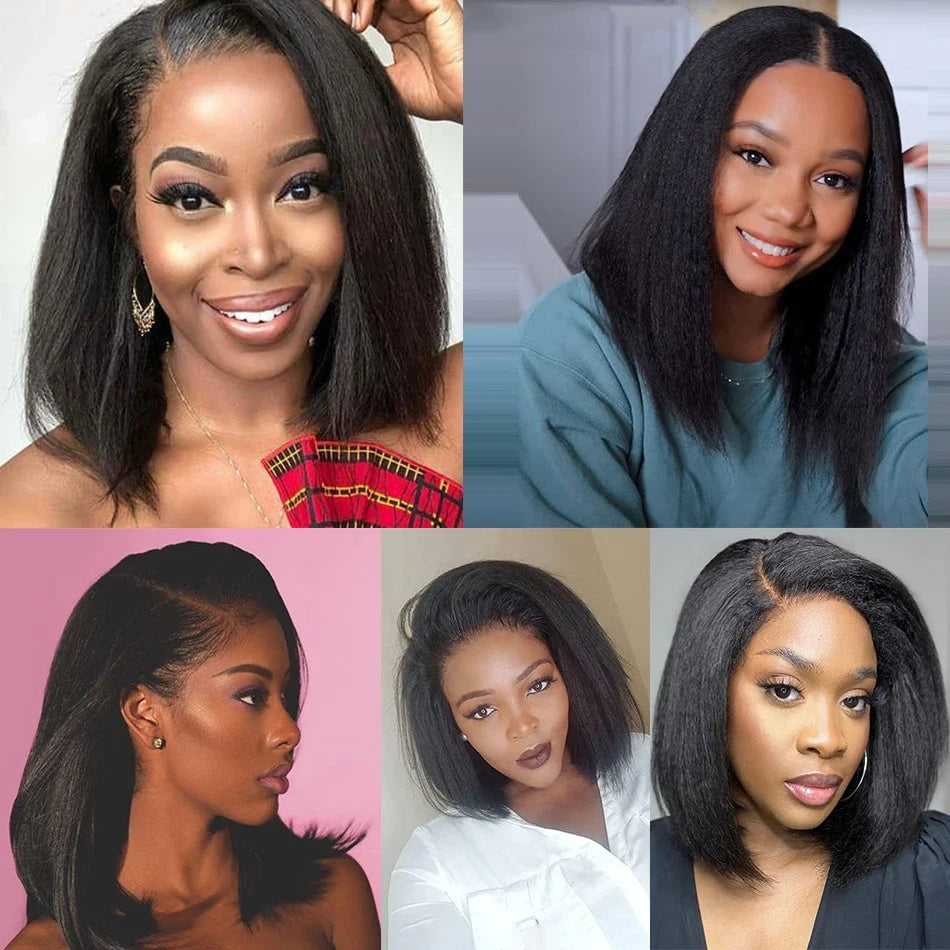 Synthetic Straight U Part Wig Kinky
