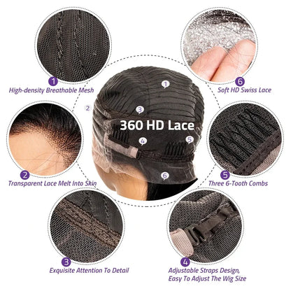 Transparent Lace Frontal gluless Wig