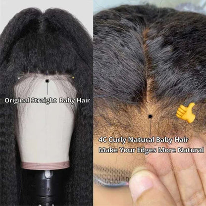 Kinky Straight Wig 4C Edges