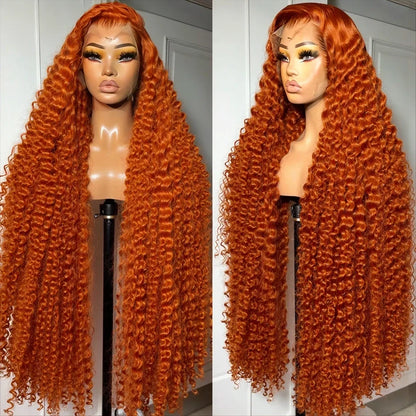 13x6 Ginger Orange Deep Wave Lace Front Wig