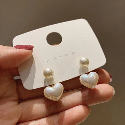Heart Pearl Earrings