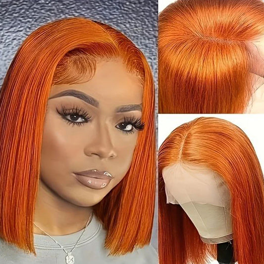 Ginger Orange HD Transparent Short Bob