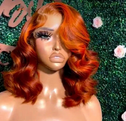 Orange Ginger Body Wave Bob Wig